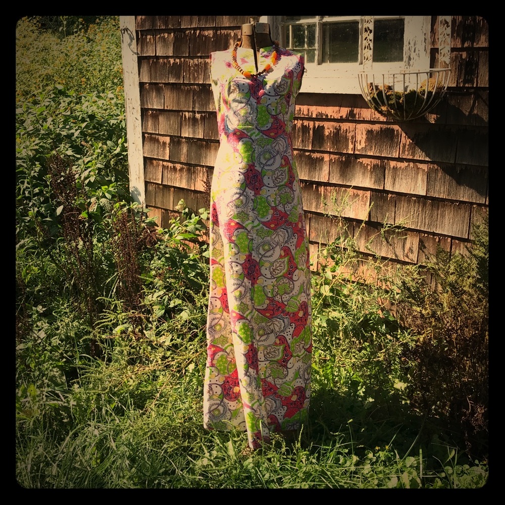 Vintage cotton floral maxi dress